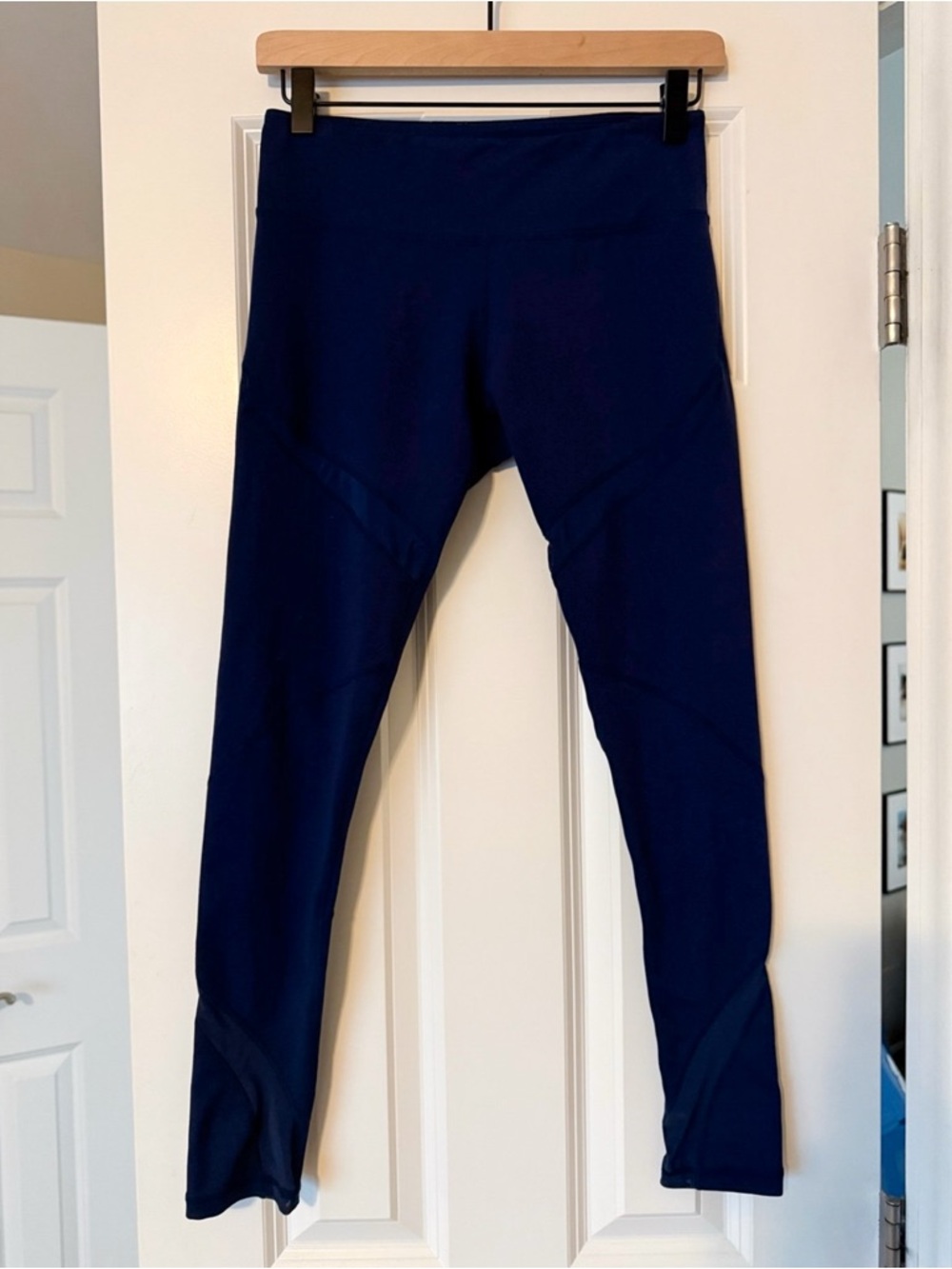 Navy Mesh Panel Leggings